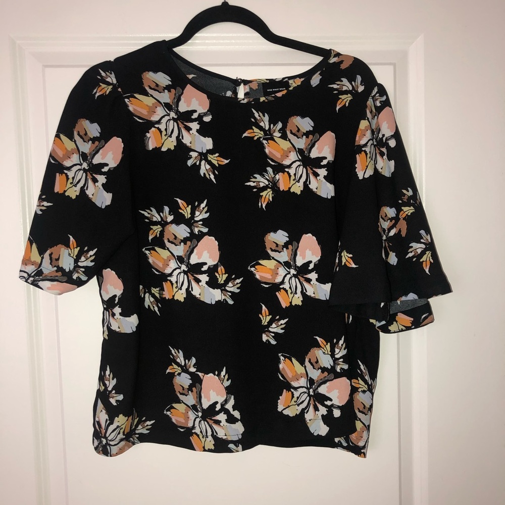 Floral work blouse